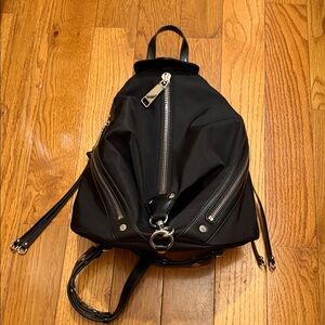 BNWOT BLACK SILVER REBECCA MINKOFF JULIAN NYLON BACKPACK